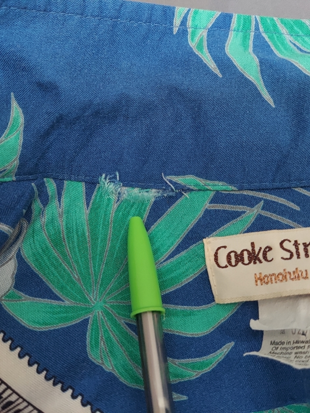 Cookie Street Honolulu Men's Size Medium Hawaiian Print Button Down Shirt - Picture 8 of 11